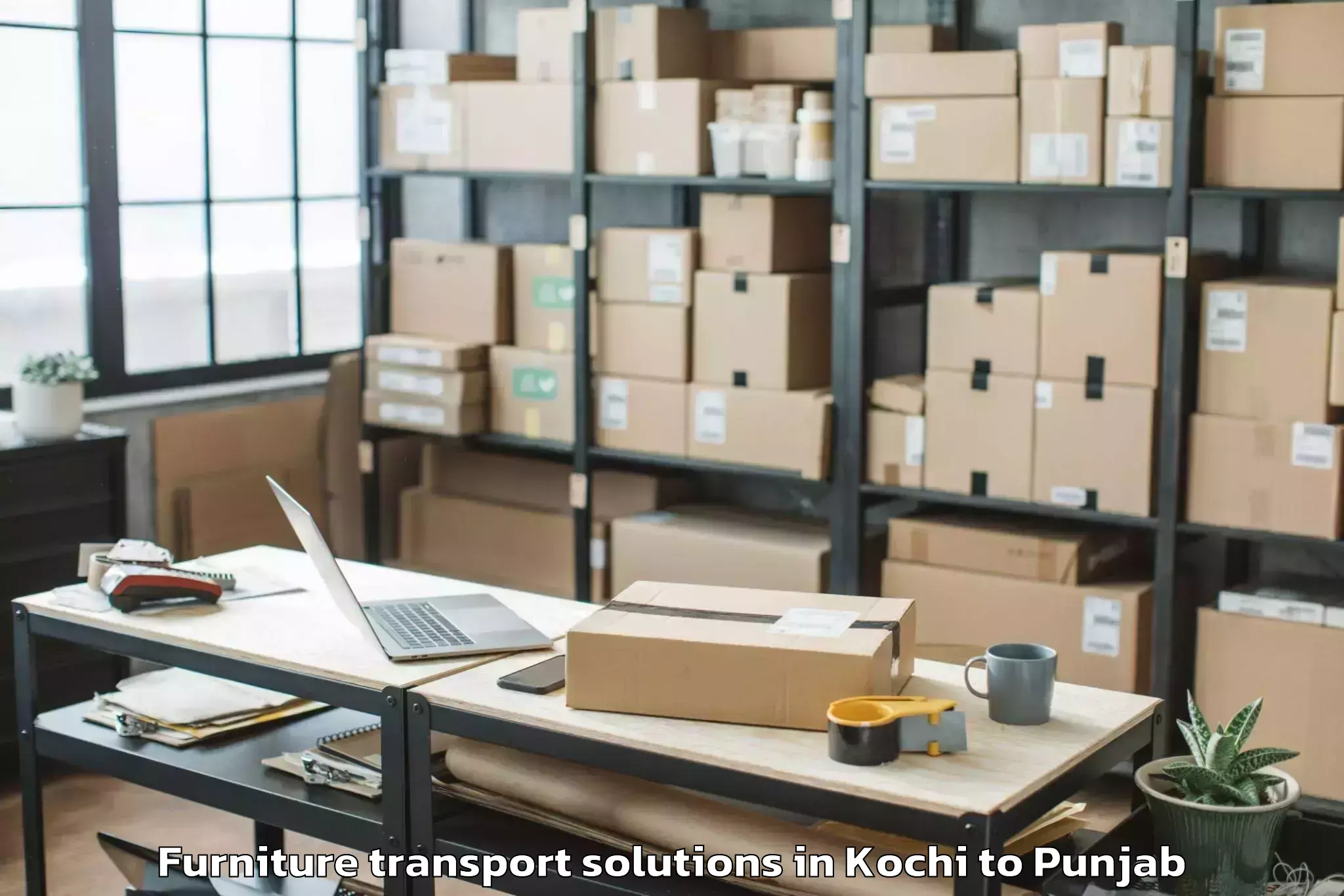 Trusted Kochi to Adampur Jalandhar Furniture Transport Solutions